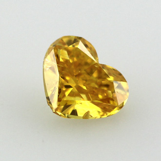 Fancy Vivid Orangy Yellow Diamond, Heart, 0.74 carat - B